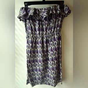 Amanda Uprichard Purple and Black Mini Dress